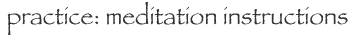 practice: meditation instructions